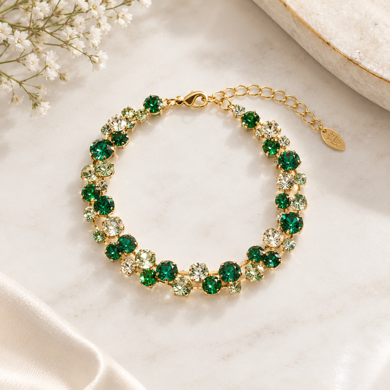 Pomona Bracelet / Gold Majestic green