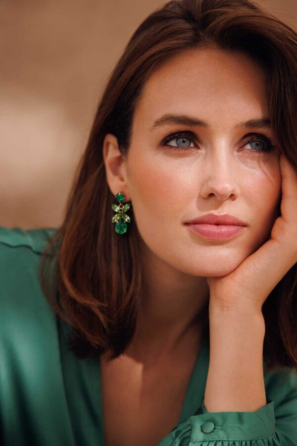 Mini Dione Earring Gold-Majestic Green