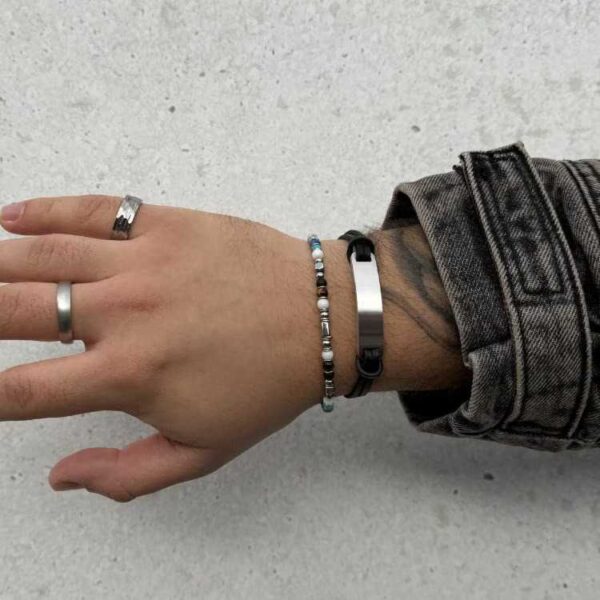 Δεύτερη φωτογραφία του προϊόντος 8437-19-Bracelet Black /Levon | Leather bracelet