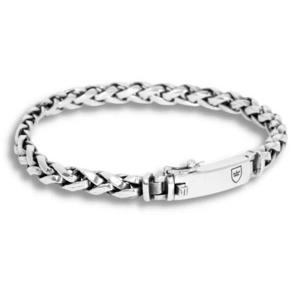 Silver Bracelet | Oxidized foxtail link