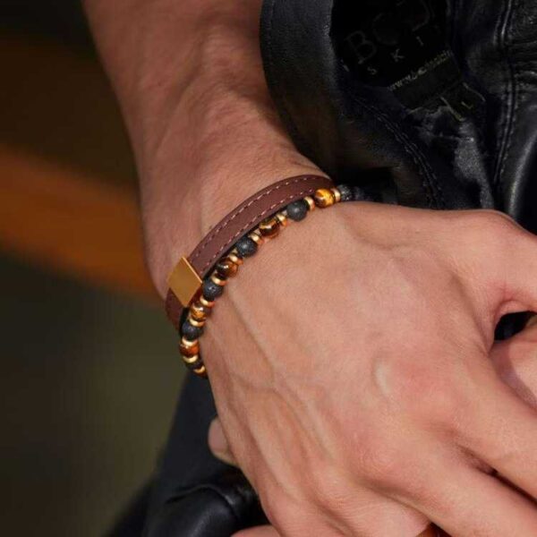 Δεύτερη φωτογραφία του προϊόντος Lyon | Leather bracelet