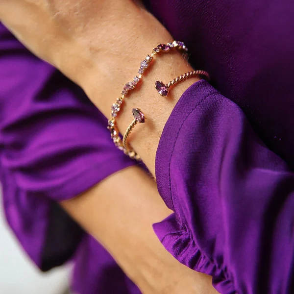 PETITE NAVETTE BRACELET GOLD- PURPLE - Image 2