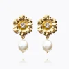 BLOSSOM PEARL EAR GOLD-CRYSTAL