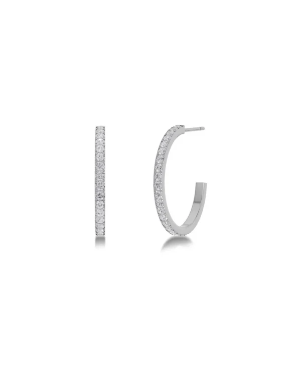 Hoops earrings glitter steel M