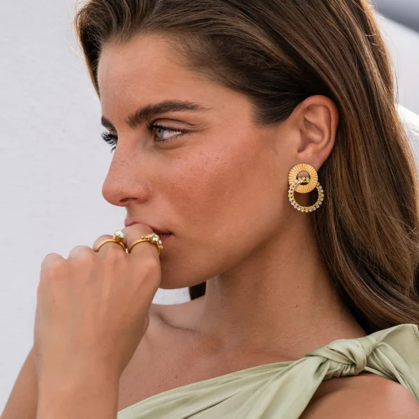 GIANNA EAR GOLD-PASTEL COMBO - Image 2