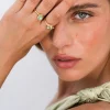 PETITE DROP RING GOLD-CHRYSOLITE - Image 2