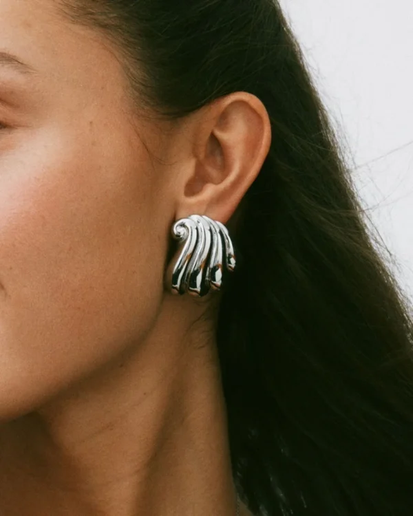 Shell Beach Earrings Silver L - Image 2