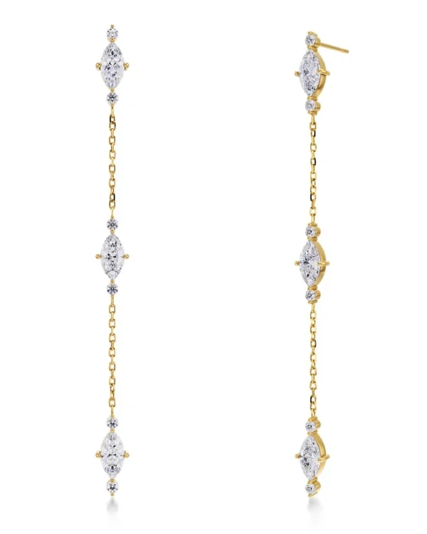 Petite Crystal Earrings Gold