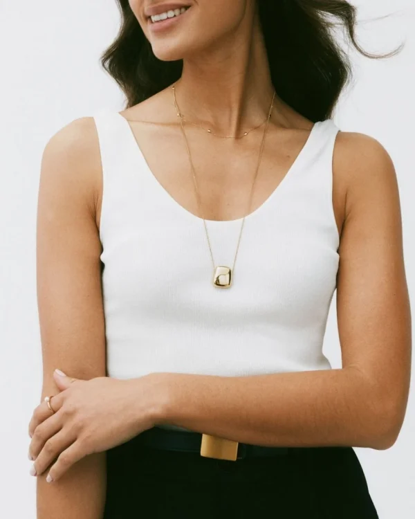Cube Necklace Gold L - Image 2