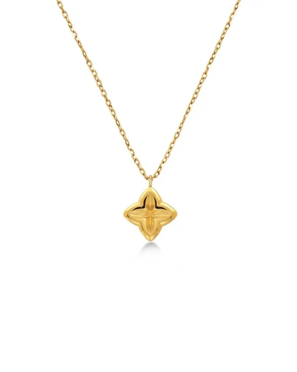 Mini Crossflower Necklace/ Gold