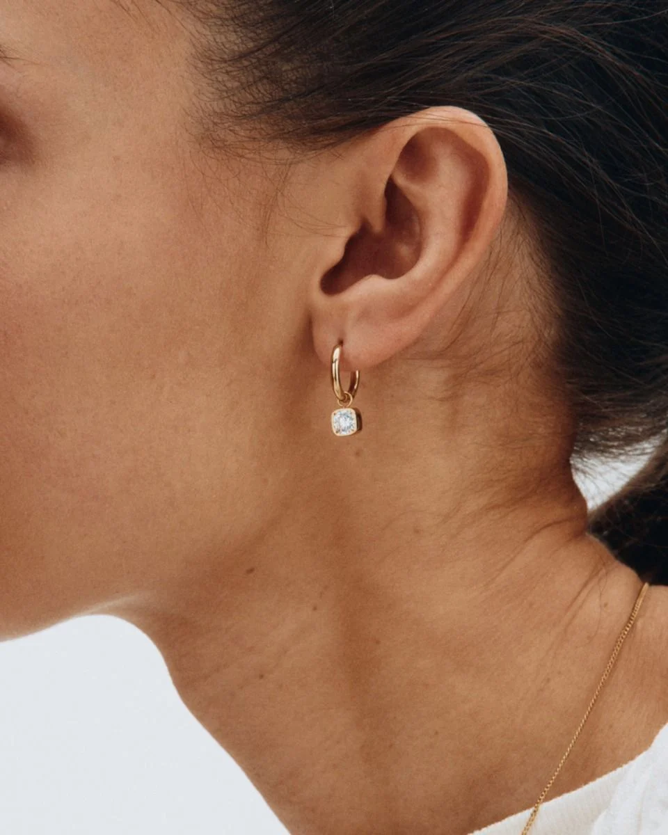 Crystal Hoops Mini/ Gold - Image 2