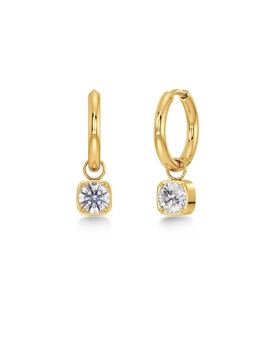 Crystal Hoops Mini/ Gold