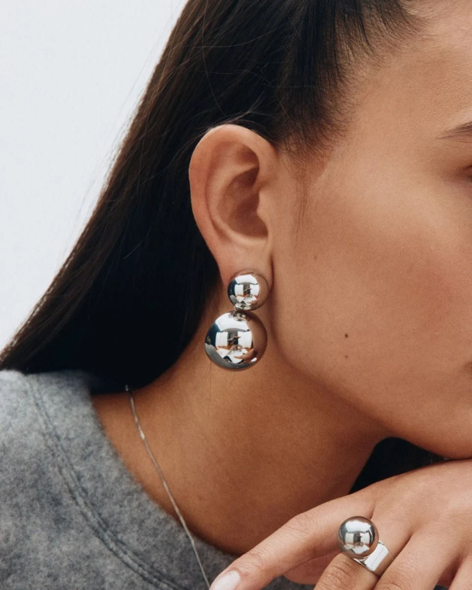 Bubbles Earrings Silver/ L - Image 2