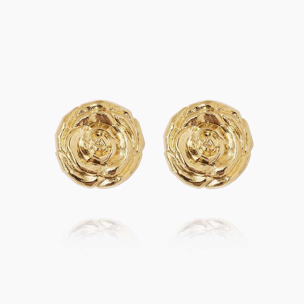 Rose Earrings/ Gold