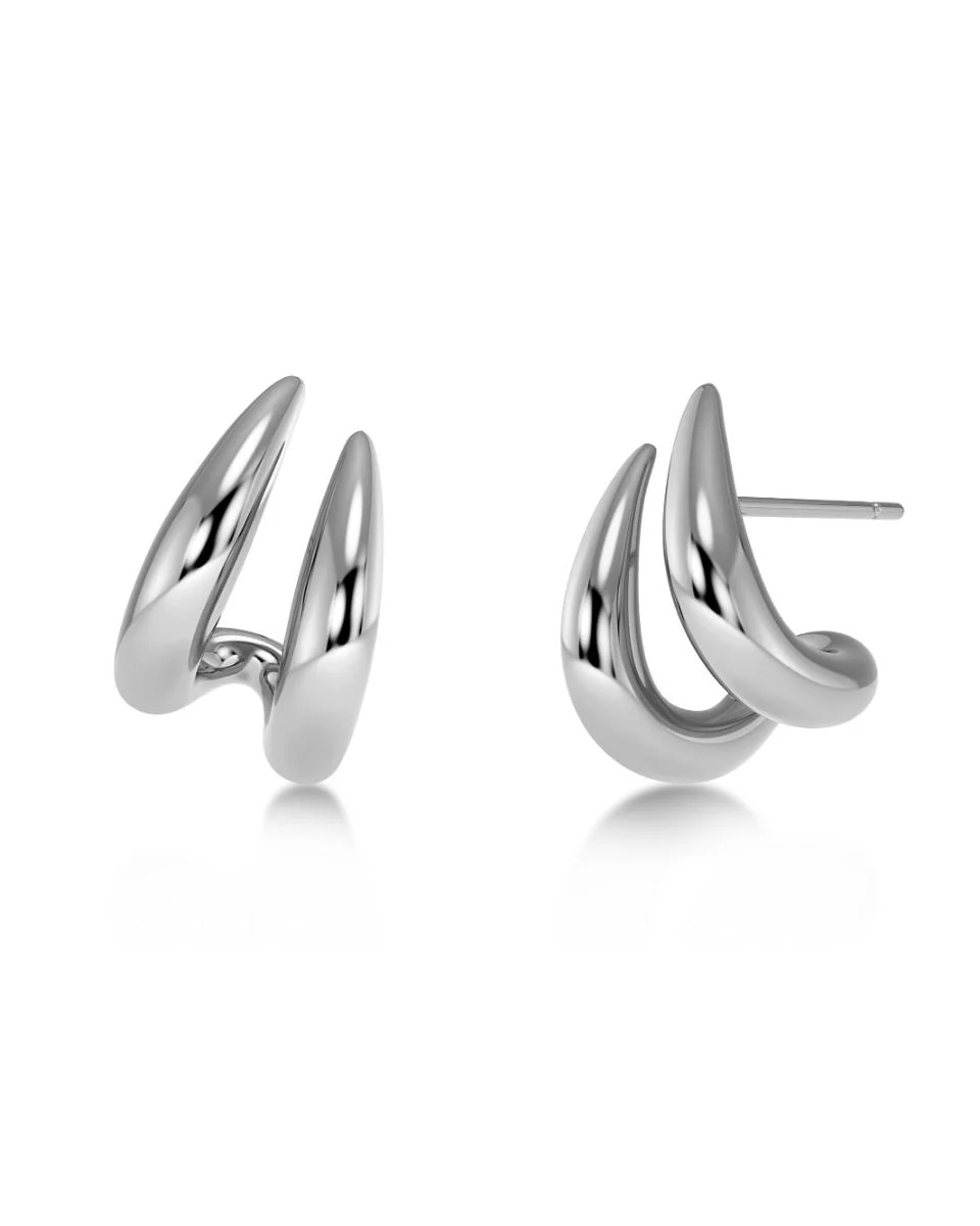 Double Tooth Earrings Silver