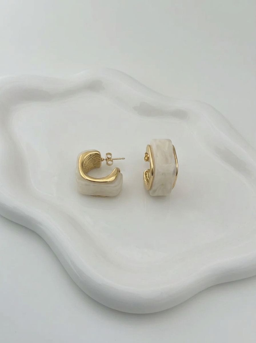 Golden White Hoops