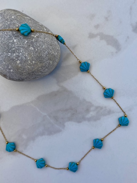Ocean Blue Shell Necklace