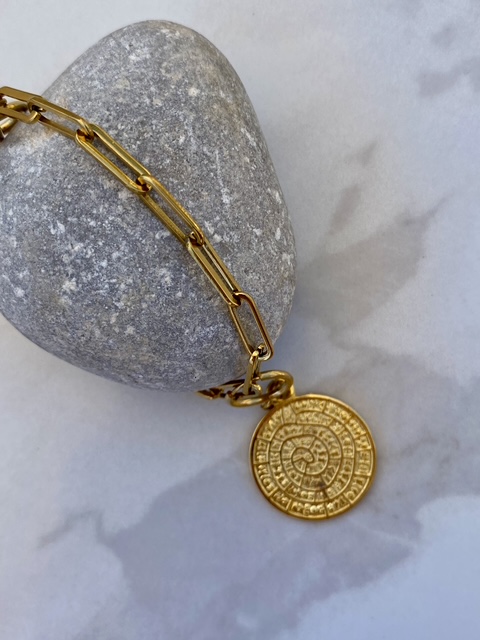 Gold Faistos Disc Bracelet