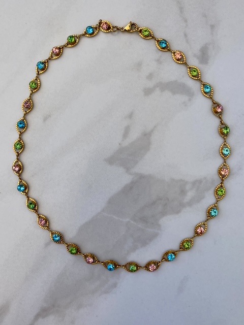 Multicolor crystal necklace