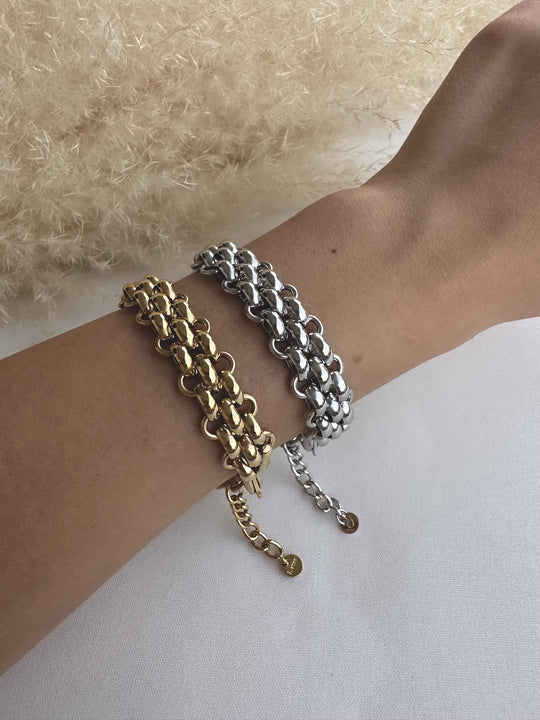 Silver Chunky Chain Stainless Steel Bracelet