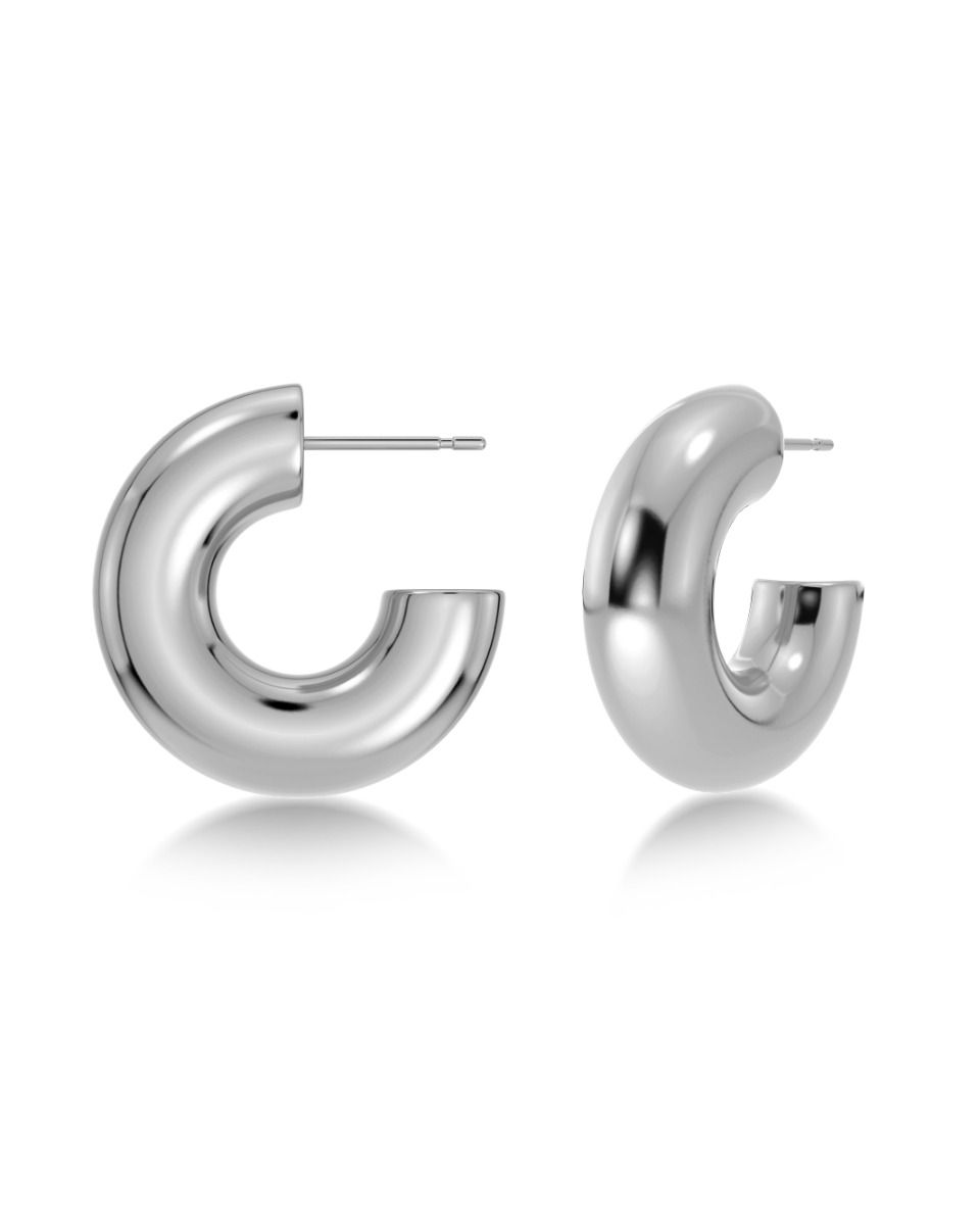 Chunky Silver Hoops