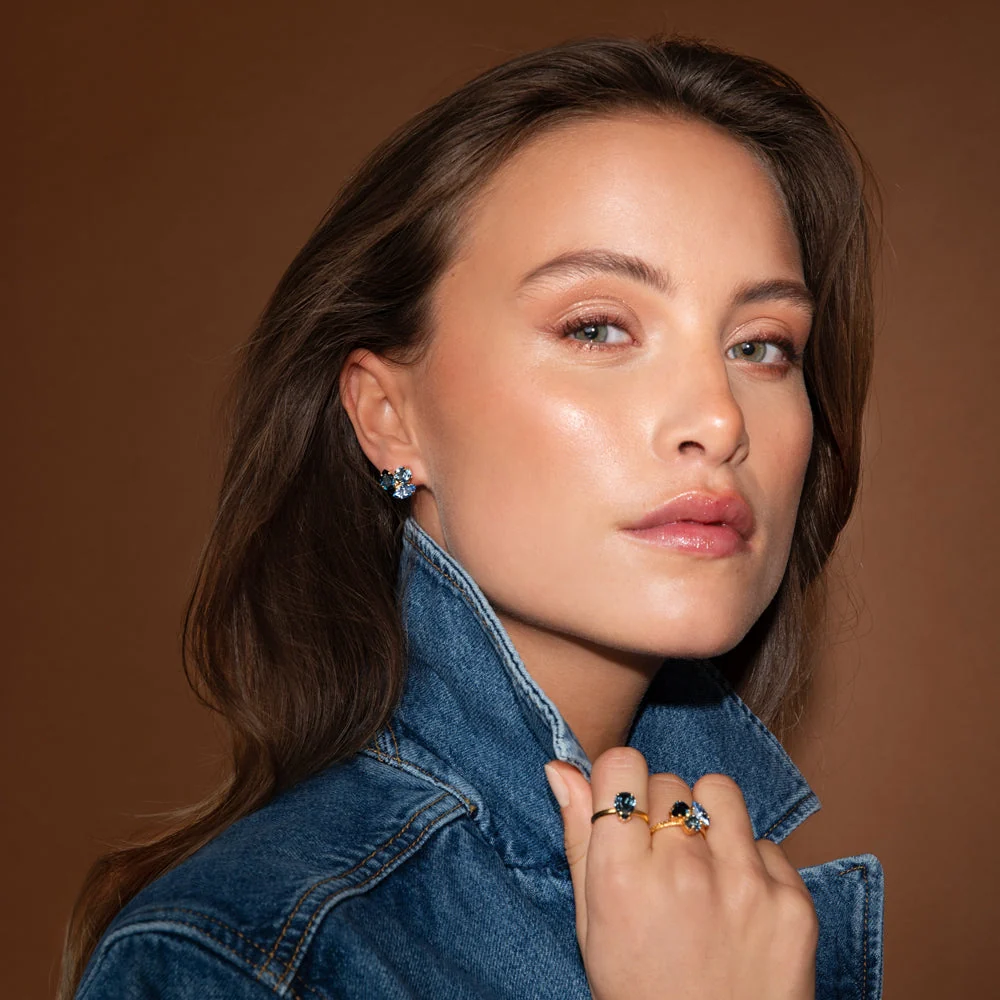 Ana earrings blue combo/ gold - Image 2