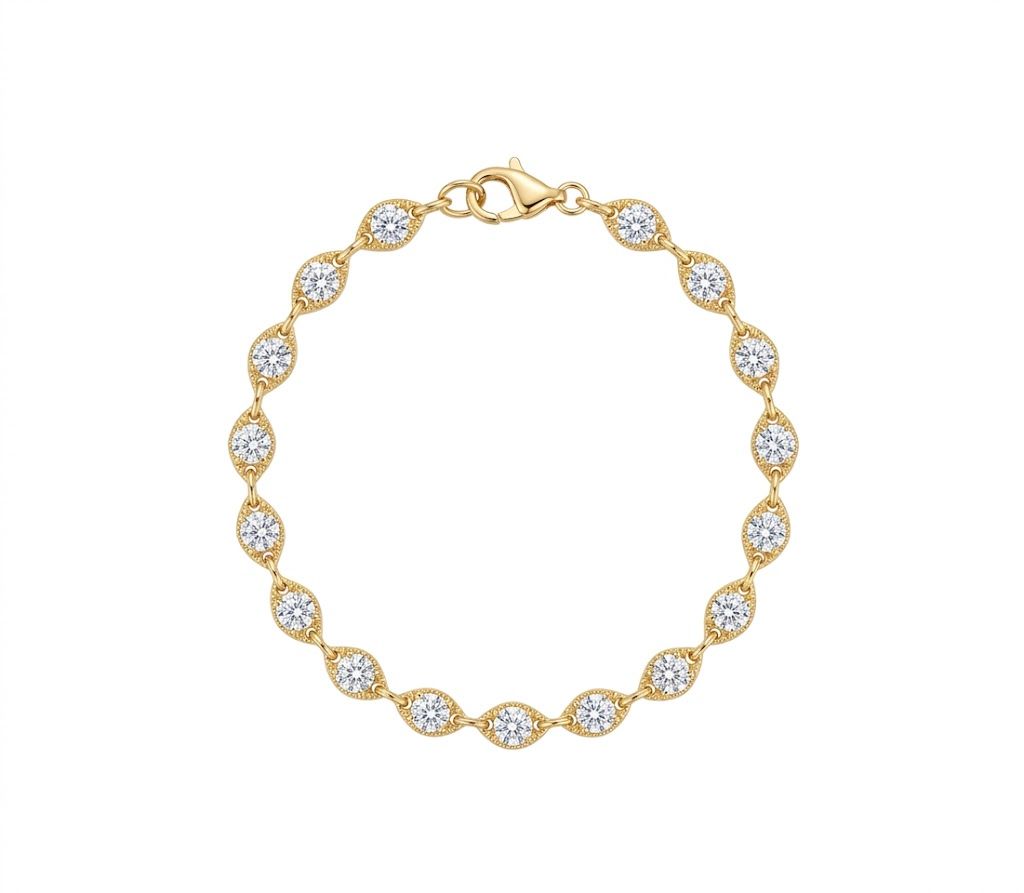Sparkling Eye Gold Bracelet