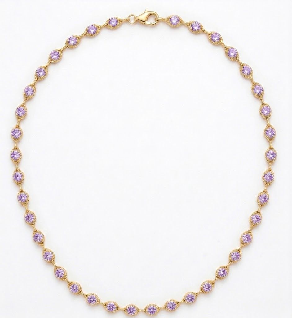Lilac Eye Chain Necklace