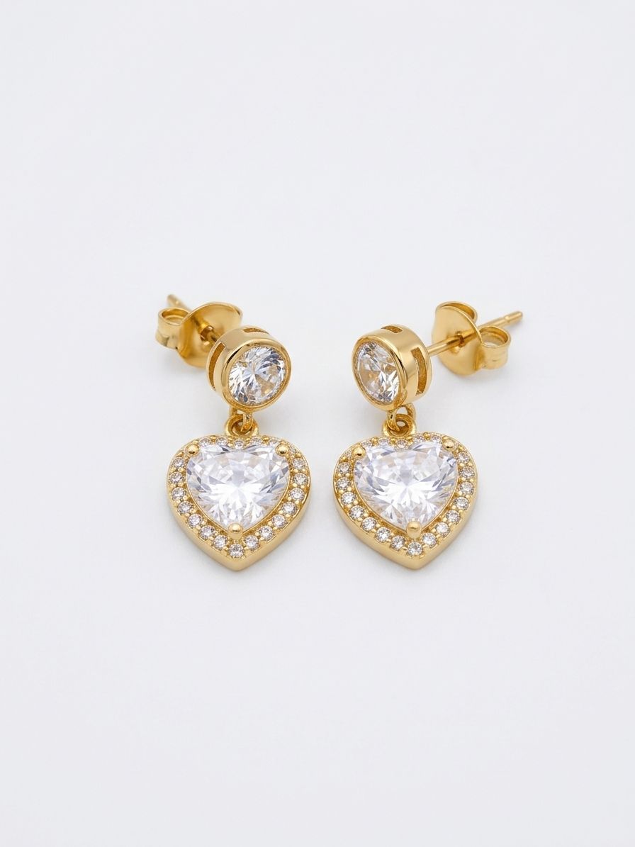 Elegant Heart Stud Earrings