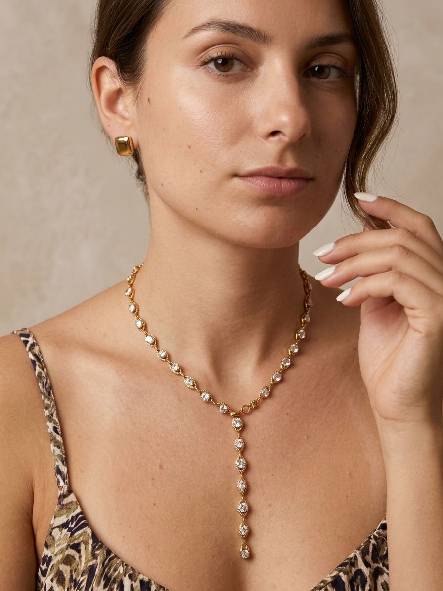 Gold Eye Chain Necklace - Image 3