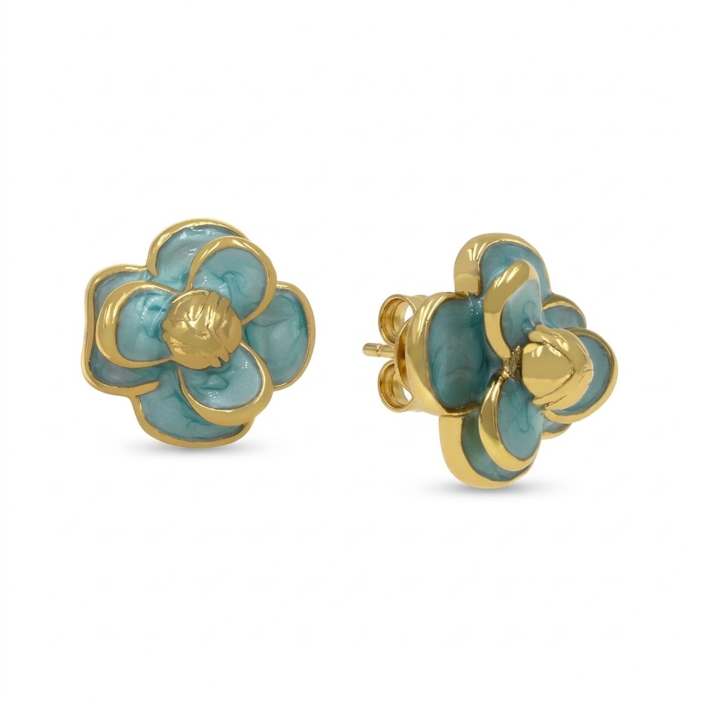 Flower Mini Blue Earrings