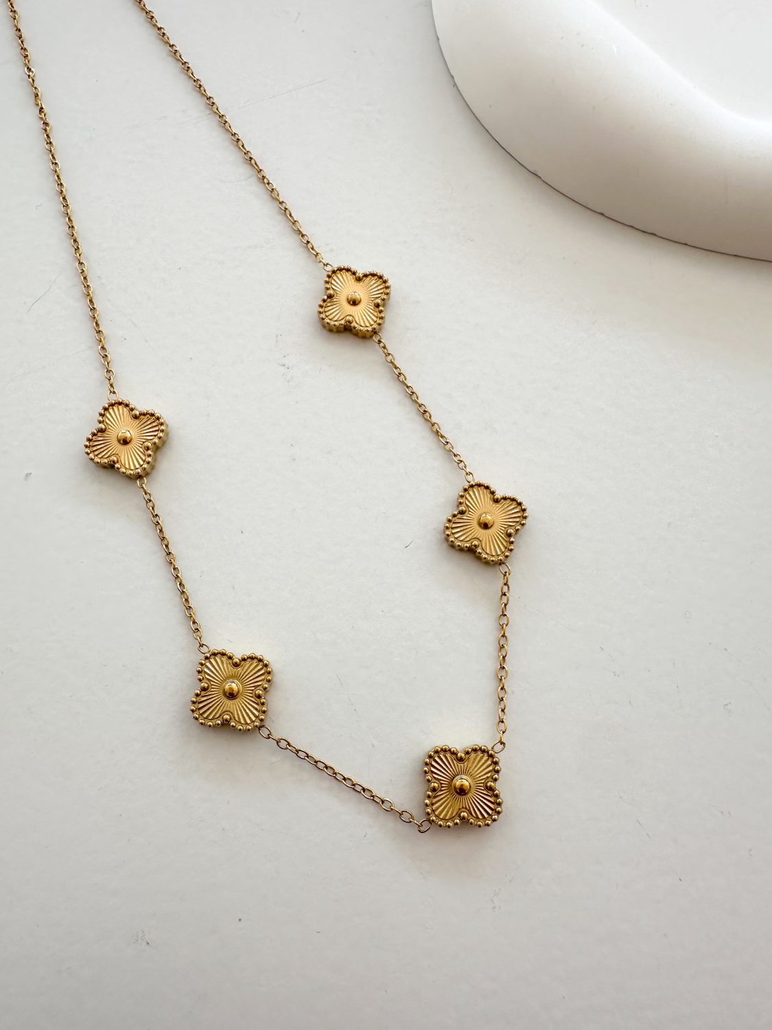 Golden Bloom Clover Necklace