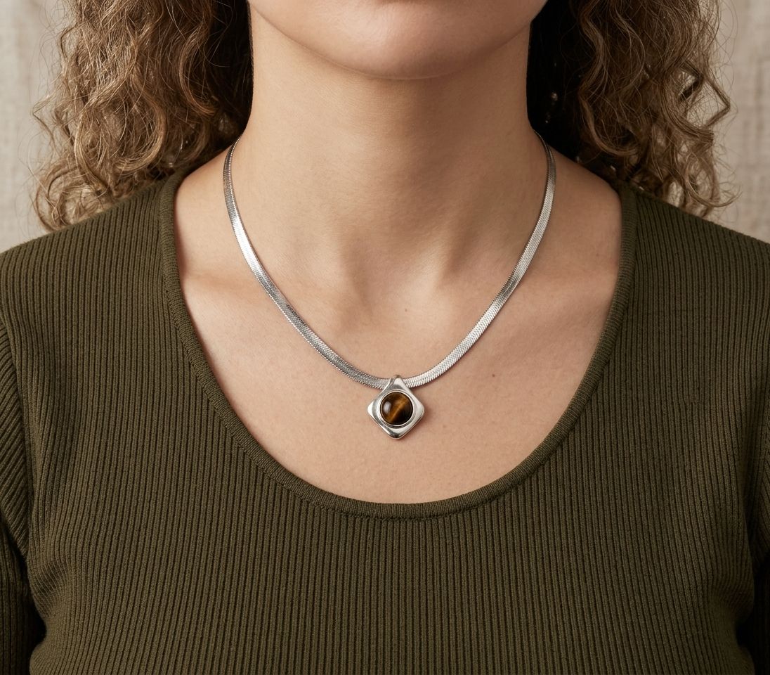 Eye of the tiger light brown silver